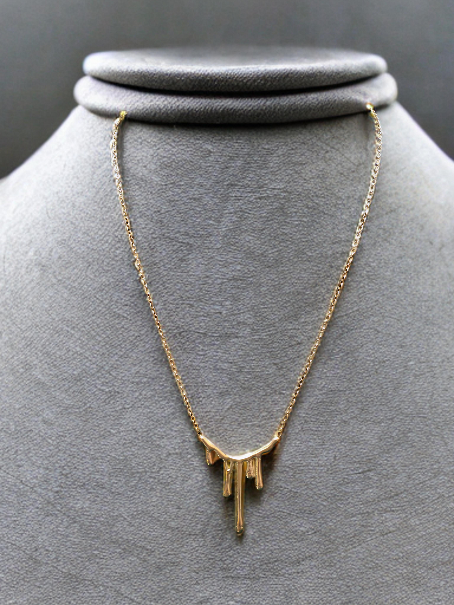 Drip Design Gold-Plated Stainless Steel Pendant Necklace Kirei - 1003