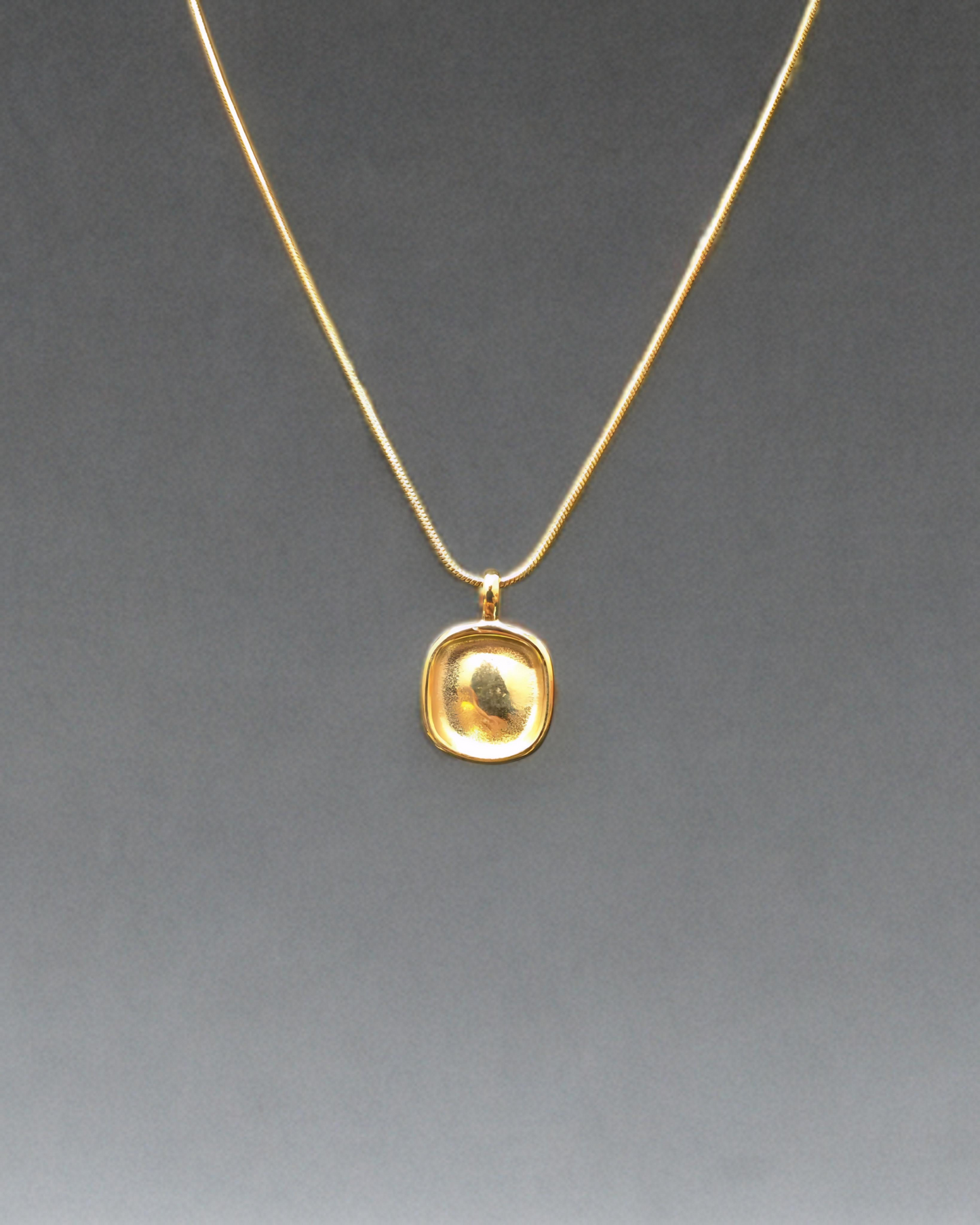 Gold-Plated Cushion Pendant Necklace – Stainless Steel Kirei - 1006
