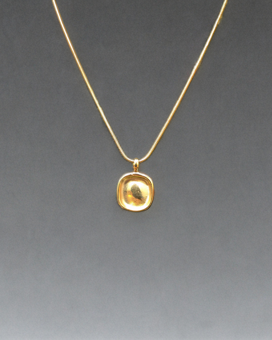 Gold-Plated Cushion Pendant Necklace – Stainless Steel Kirei - 1006